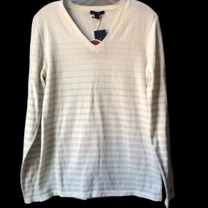 Tommy Hilfiger Beige Sweater w/ Silver M NWT